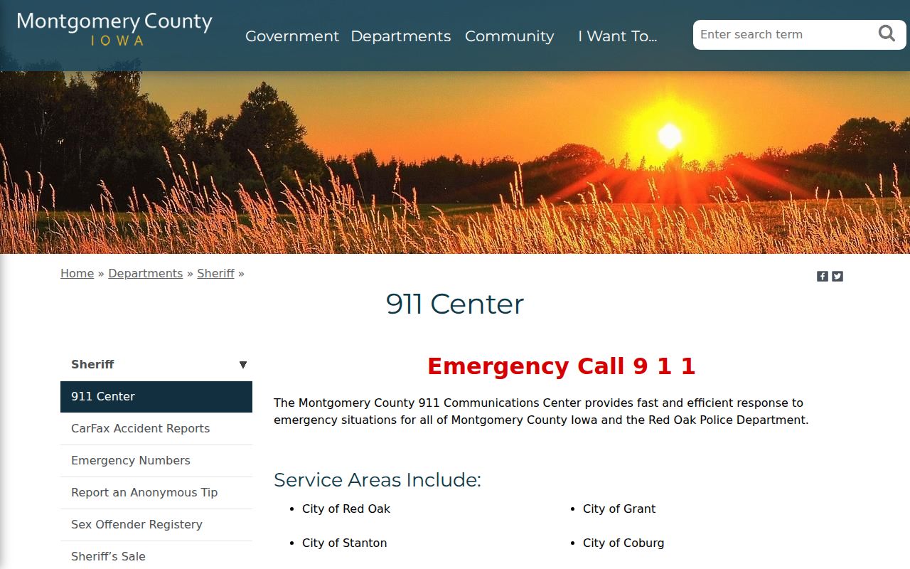 Montgomery County dispatch service area and communities