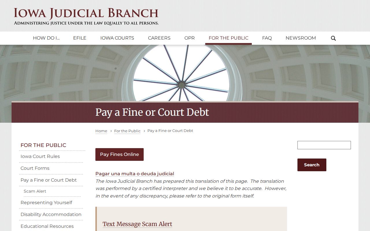 Iowa Judicial Branch payment instructions
