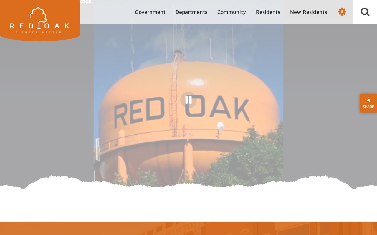Official City of Red Oak home and department navigation