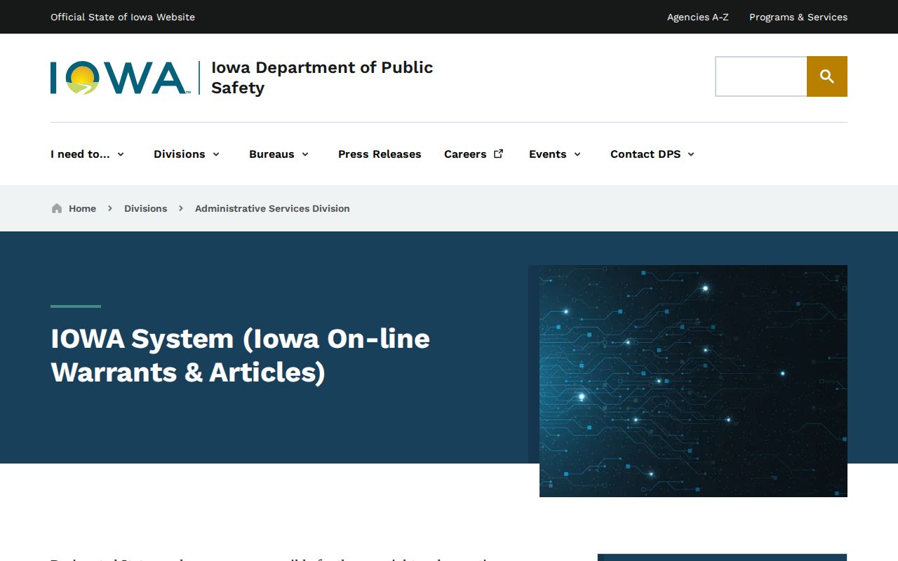 Montgomery County warrant lookup and restricted IOWA System