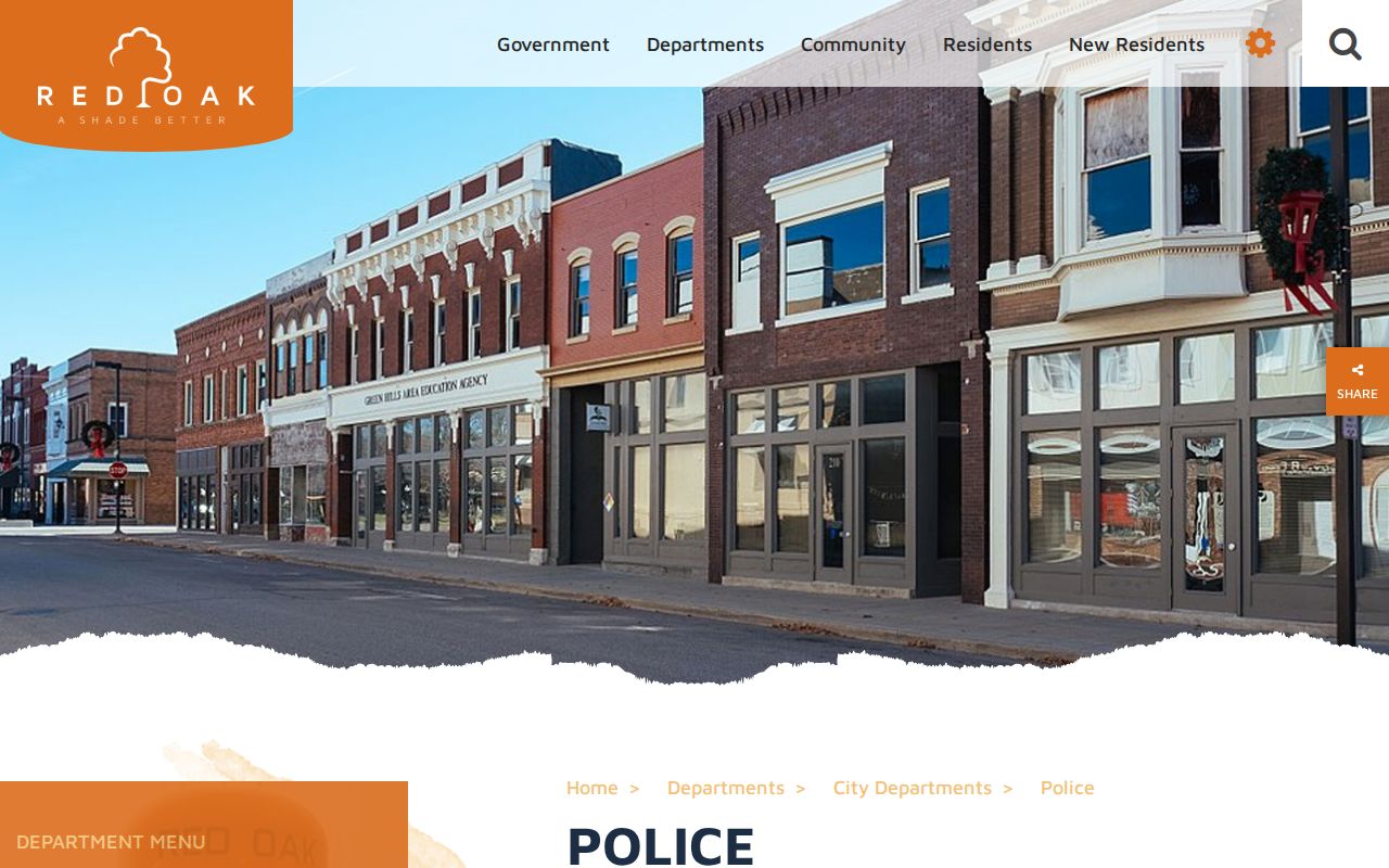 Red Oak Police Department city-limit responsibility and contacts