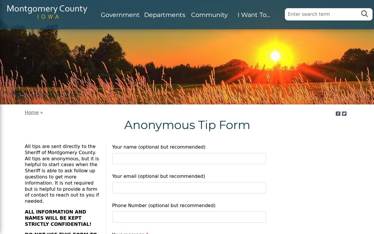 Montgomery County most wanted anonymous tip form